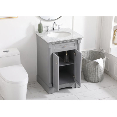 24'' Single Bathroom Vanity with Marble Top
