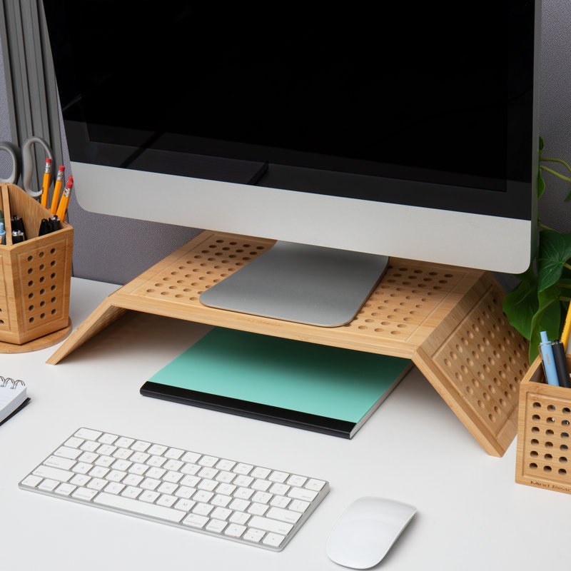 Lattice Collection Bamboo Monitor Stand