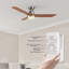 Ventilateur de plafond encastré à 3 pales en bois massif 52 "avec lumière-1609829251-1609829248