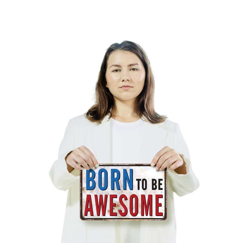 Born To Be Awesome (paquet de 2) en plastique 8 po x 12 po
