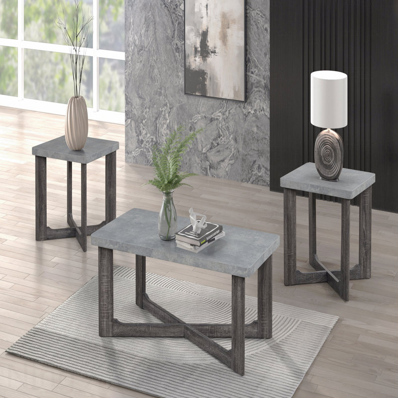 Ensemble de 3 tables basses de style contemporain 3 pièces