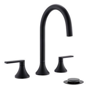 4 Inch 8Inch Widespread Bathroom Faucets? Bathroom Faucet?360° Swivel Spout Two Handles Bathroom Faucets For Sink 3 Holes With Pop-Up Drain And Water Supply Lines