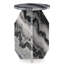 Table d'appoint Wira, plateau rond, base sculpturale, marbre blanc noir 23 pouces