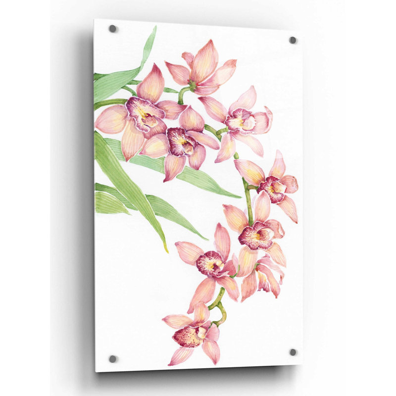 «Exotic Flowers III» par Tim O'Toole, art mural en verre acrylique, H 36 po x l 24 po x P 0,2 po