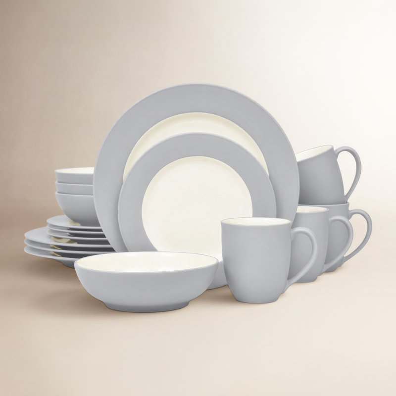 Noritake Colorwave 16-Piece Rim Dinnerware Set, Service for 4, Slate