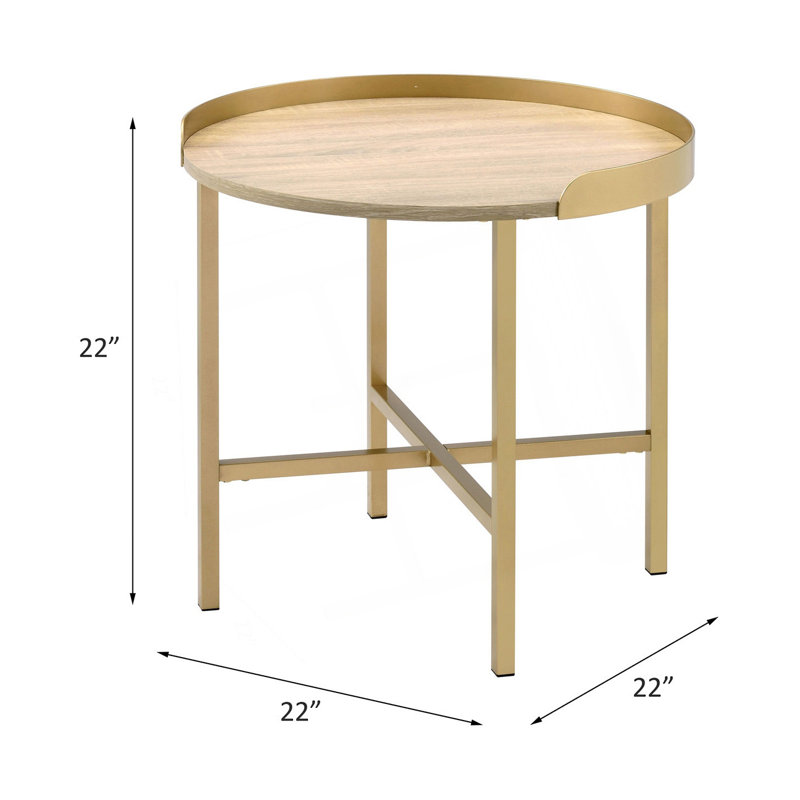 End Table With Round Tray-Style Tabletop