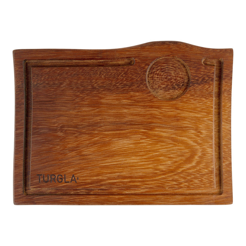 Desserte rectangulaire en bois brun 12 po x 9 po Wood