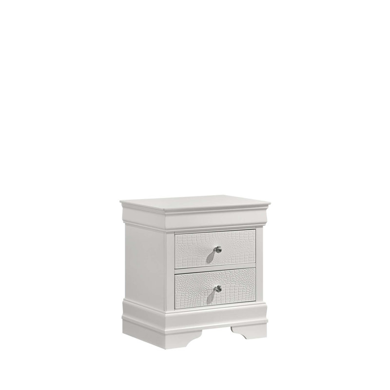 Table de chevet 2 tiroirs Blaze, Blanc