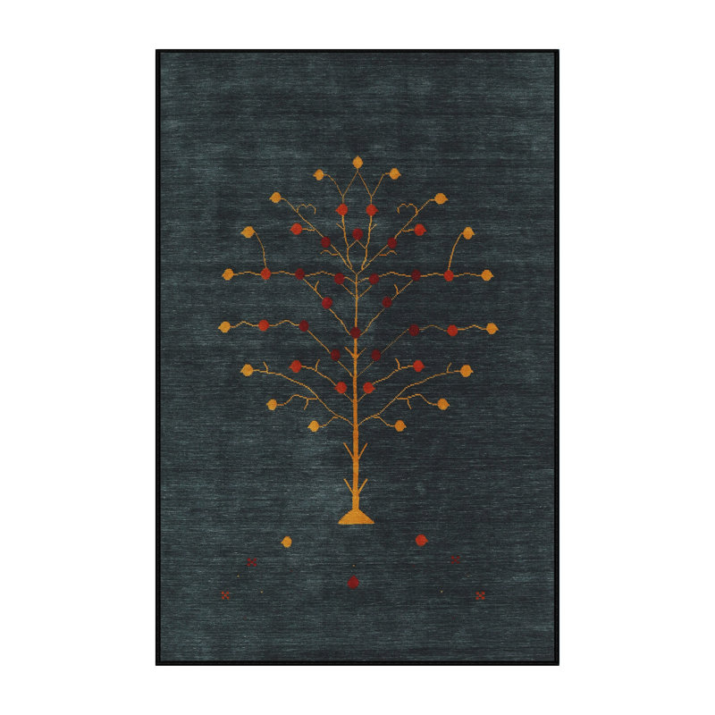 Tapis contemporain gris foncé, Rectangle 2 pi x 3 pi