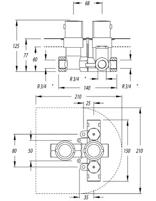 Shondra Double Concealed Shower Valve, No