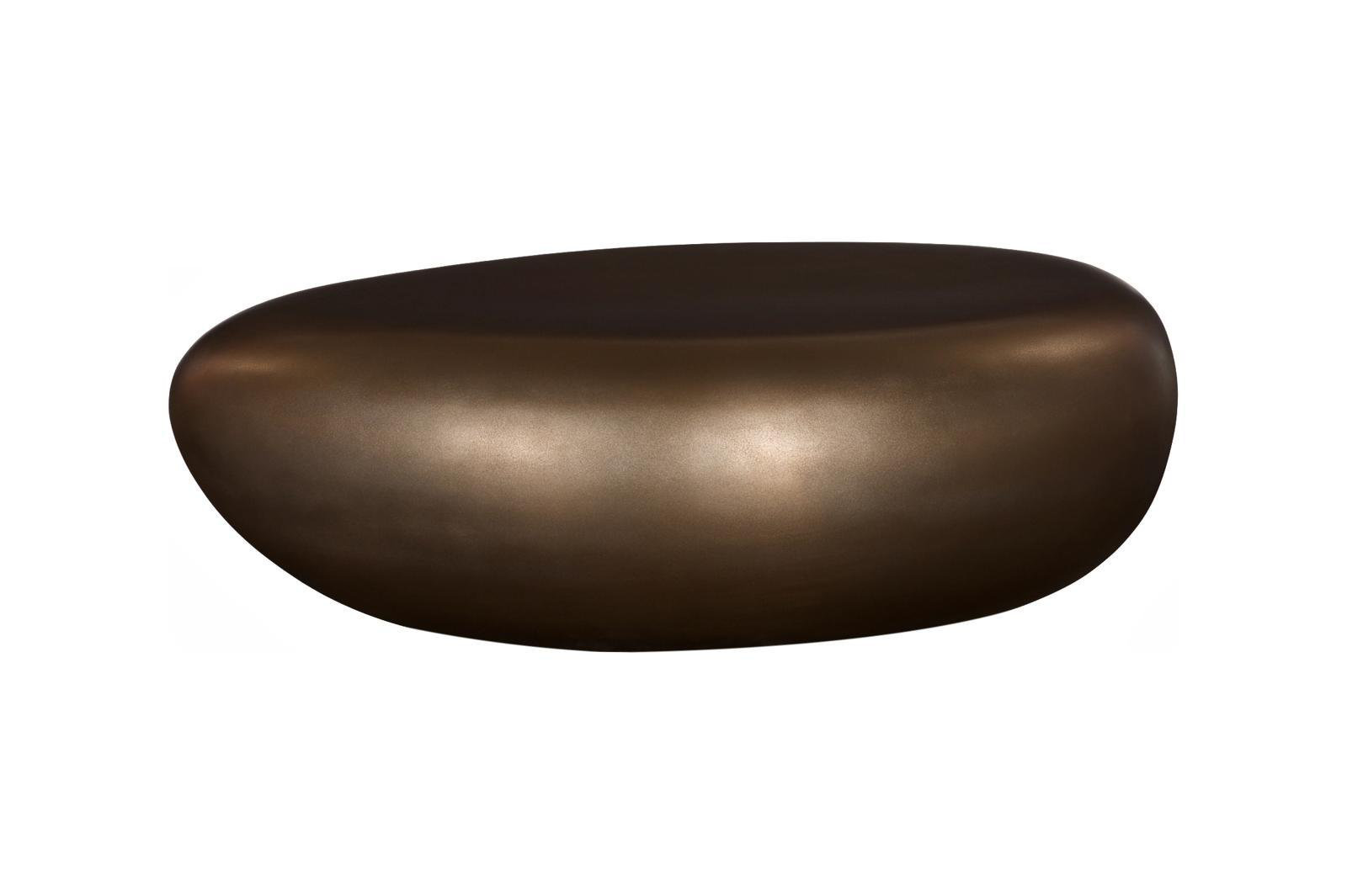 River Stone Solid Coffee Table, 14" H x 42" L x 26" W, Bronze