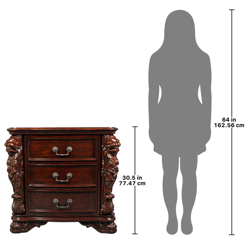 Lord Raffles Solid Wood Top 3 - Drawer End Table