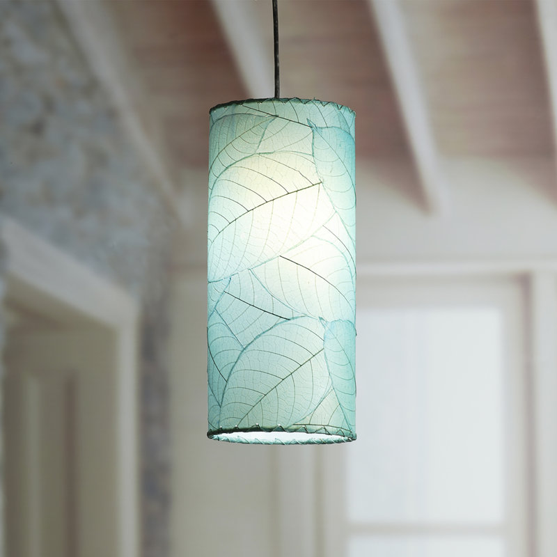 Mini-luminaire suspendu cylindrique 1 lumière Sroda, Bleu mer