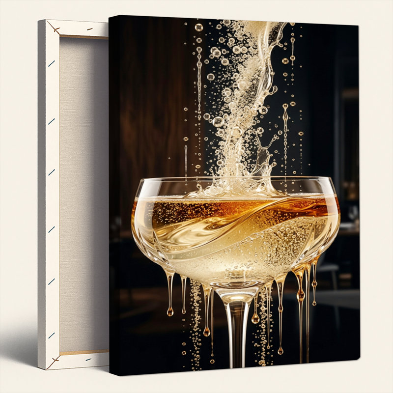 Golden Splash, reproduction d'art sur toile, ensemble de 1, 30"H x 20"W, Toile tendue