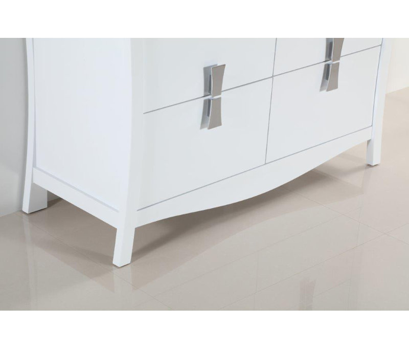 Ensemble de meuble-lavabo de salle de bain double 48 po, Marbre de Carrare blanc