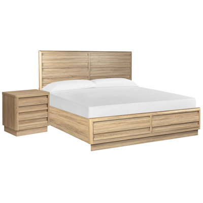 Queen Panel Storage Bed With Nightstand