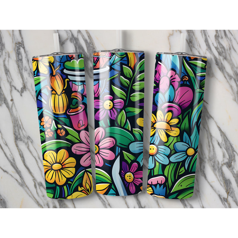 Choose Handmade Tumblers 591ml Vacuum Insulated Stainless Steel (18/8) Travel Tumbler with Straw