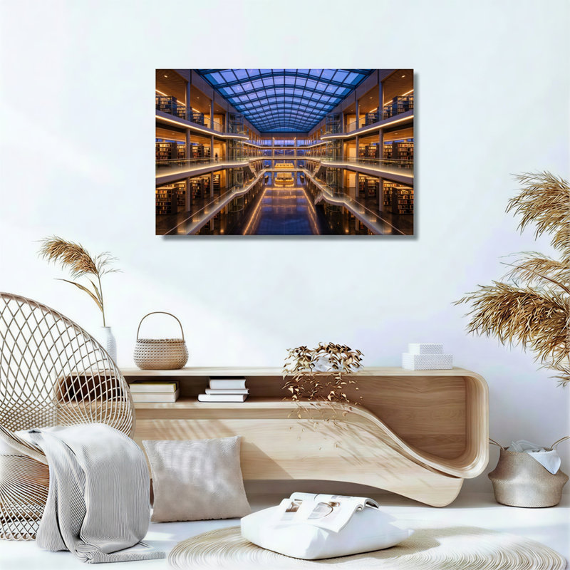 Ensemble de 1 tableau sur toile pour bibliothèque moderne, 20"H x 30"W, Wrapped Canvas