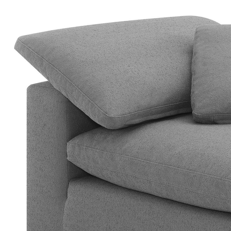 Fauteuil d'angle rembourré Boucle, Boucle gris