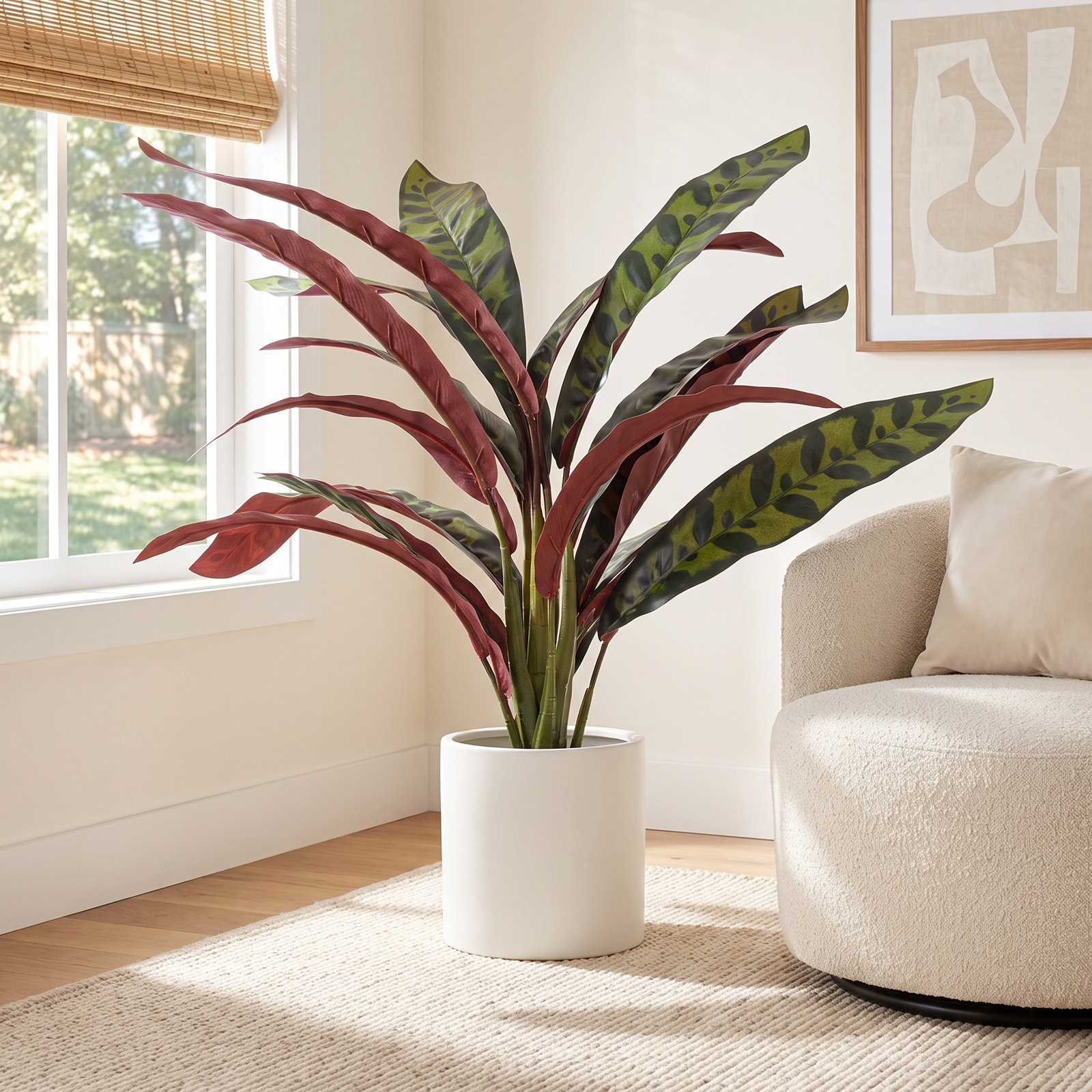18.9'' Faux Calathea Plant in Ceramic Pot