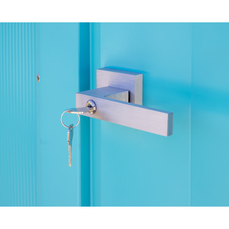 Teal and Anthracite Metal Vertical Storage Shed Kit