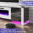 Bhhatu 80" TV Stand with Electric Fireplace Included, Black-98876978-99357219