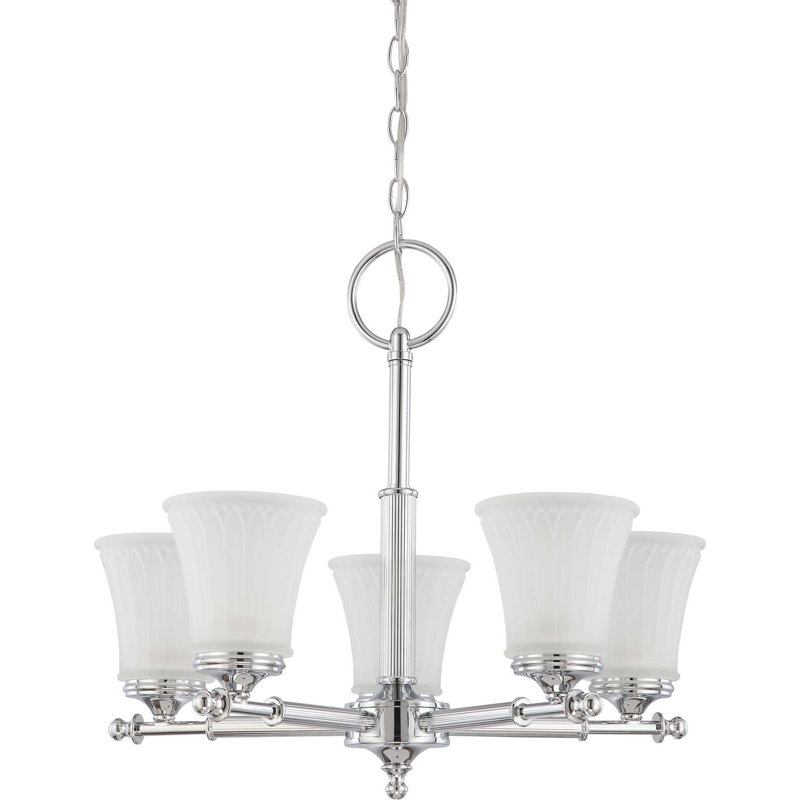 Hinde 5 - Light Dimmable Classic / Traditional Chandelier, Polished Chrome