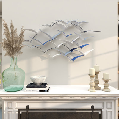 Gold Metal Bird Foiled Flying Home Wall Decor, 47" x 4" x 21"