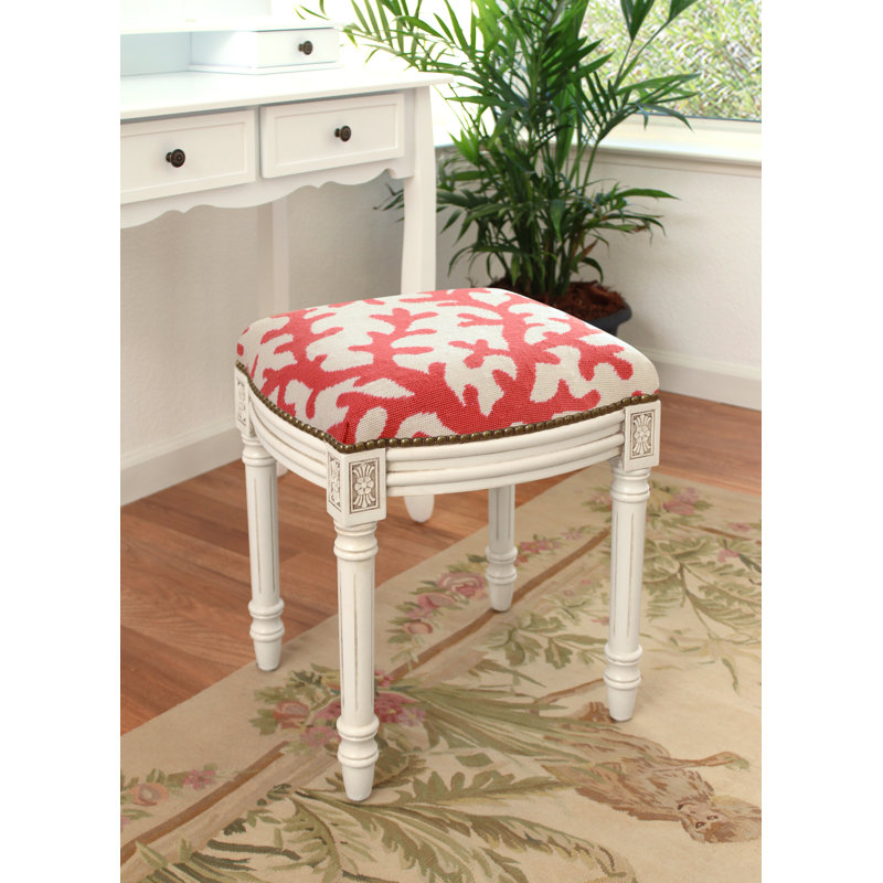 Tabouret de meuble-lavabo en bois massif Liev, Rouge