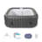 RELXTIME ProSeries 6-Person Upgraded Square Inflatable Hot Tub – 73x73 Inch  Portable Spa with 15-Piece Pro Kit, Grey Reinforced Design for Ultimate Durability