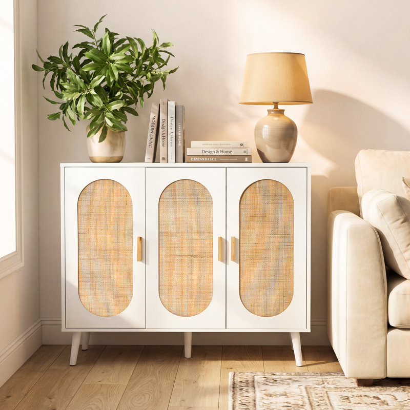 24 Pair Shoe Storage Cabinet, White/Natural