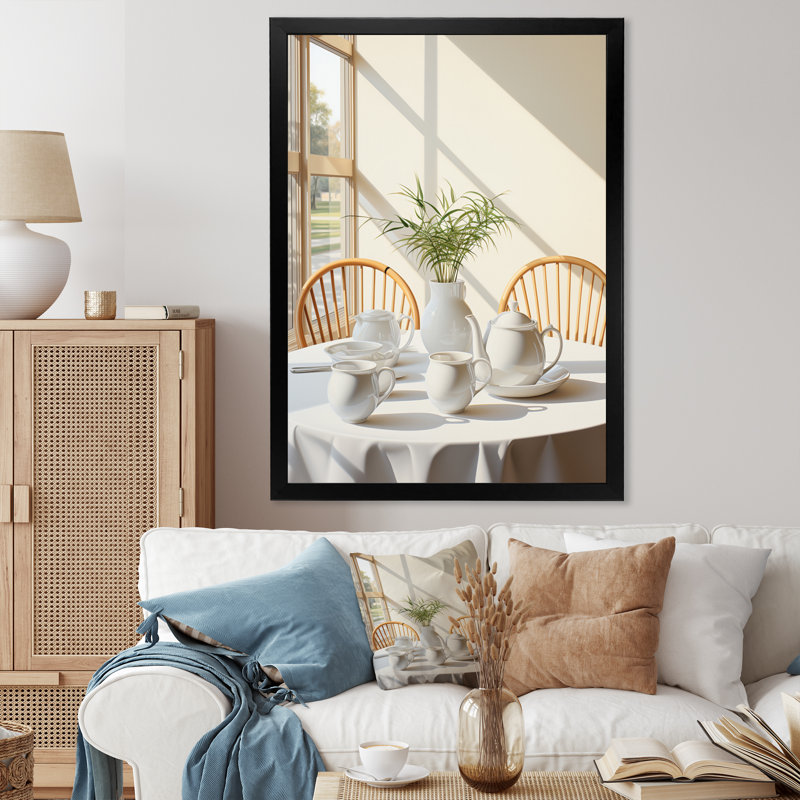 Birgith Breakfast Tranquil Tees sur impression sur toile, H 20 po x l 12 po x P 1 po, Cadre photo noir