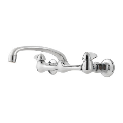 Pfirst Series 2-Handle Wallmount Kitchen Faucet in Polished Chrome