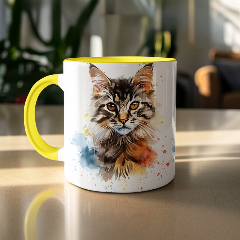 Ceramic Coffee Mug, 1, Yellow
