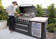 Mont Alpi 6-Burner 115000 BTU Black Stainless Steel Outdoor Kitchen Island BBQ Grill + Refrigerator