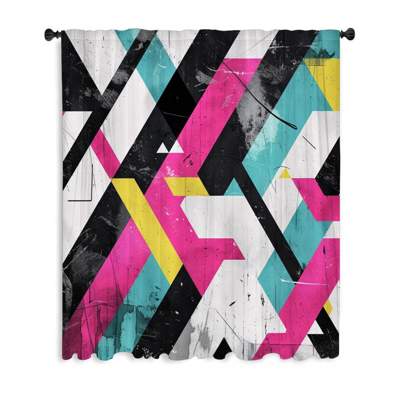 Rideaux triangulaires, voilages abstraits et voilages - 1 panneau, L 50 po x L 96 po