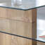 Table basse à deux niveaux avec plateau en verre 43,7 "x l 27,6" pour salon-579361722