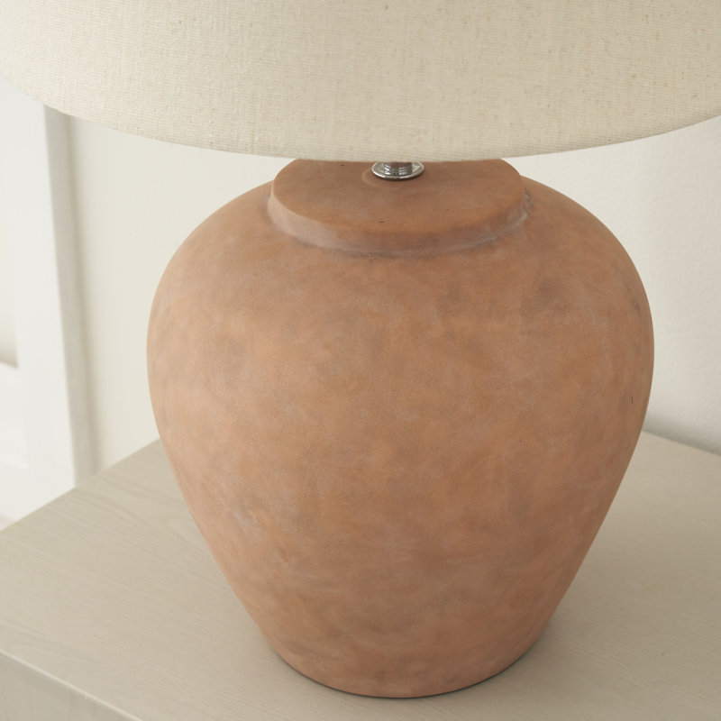 Lampe de table en céramique Leisha, Terre cuite, Beige