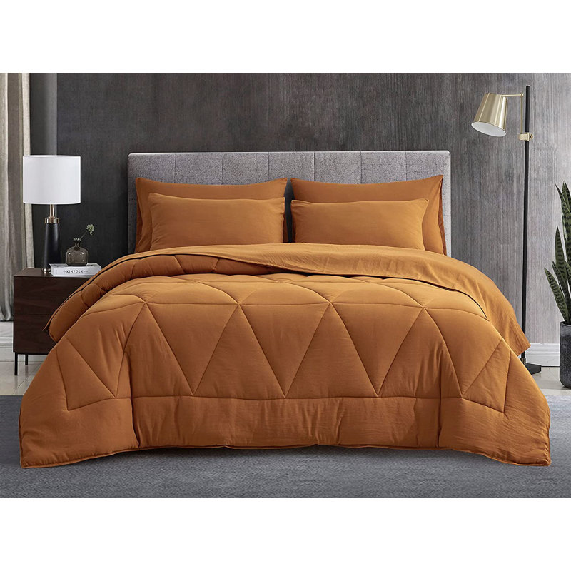 Microfiber Bed in a Bag Comforter Set, Full / Double Comforter + 6 Additional Pieces, Spice