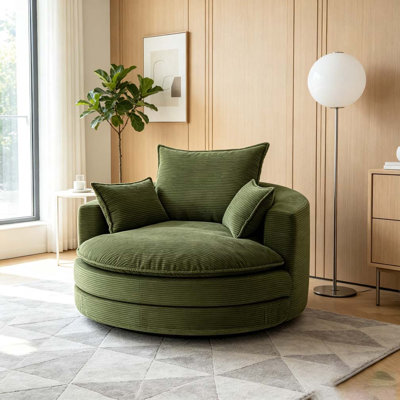 Fauteuil demi-tonneau pivotant à 360 °