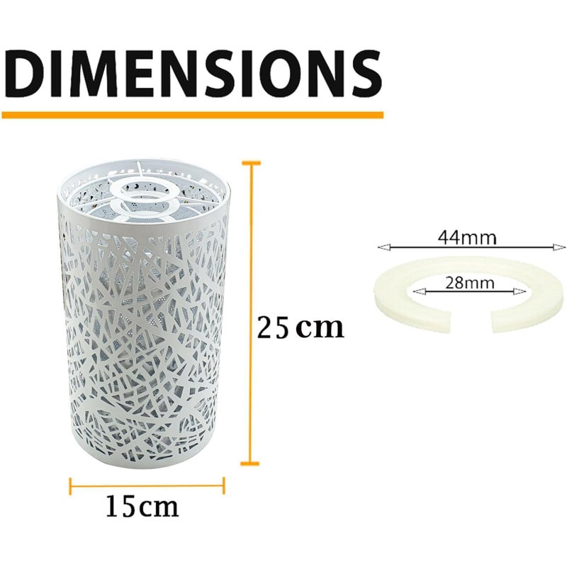 25cm H Metal Drum Lamp Shade ( Screw On ) in White