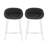 Set of Two 26" Black And Silver Steel Low Back Counter Height Bar Chairs-101591338