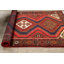 Tapis rouge en laine noué à la main de conception unique 3 pi 1 po x 4 pi 11 po Josette