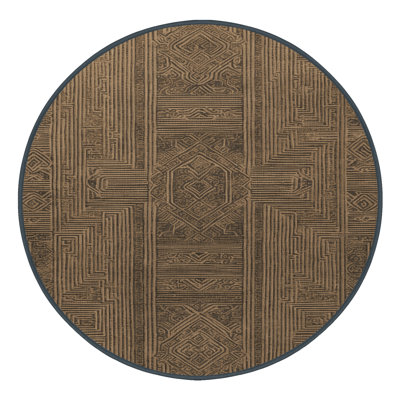 Machine Washable Art Deco Brown Area Rug
