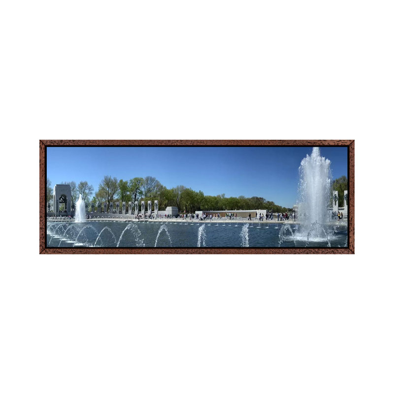 Fountain in a war memorial, National World War II Memorial, Washington DC, USA 1 Piece Panoramic Wall Art on Canvas