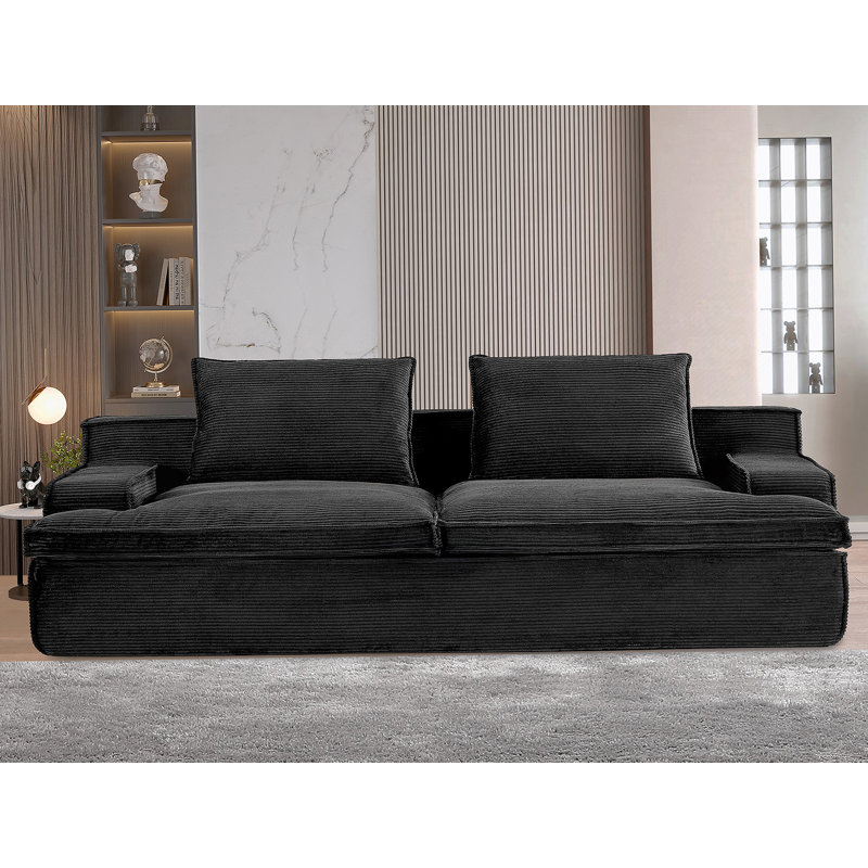 Comfortable Sectional Sofa with Multiple Functionalities for Living Room, Black