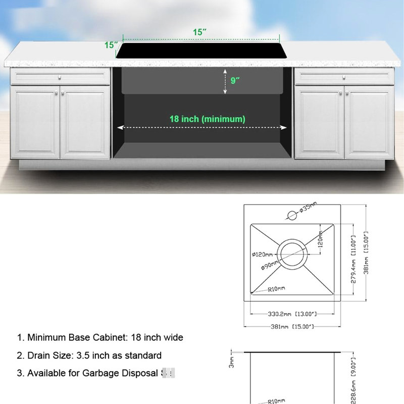 EA-BCDFBBB41479-C Drop-In Single Bowl Kitchen Sink