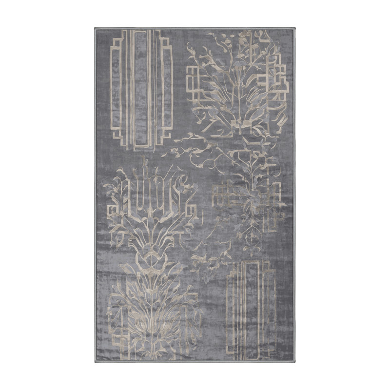 Tapis gris lavable à la machine, Tapis de couloir 2 pi x 5 pi