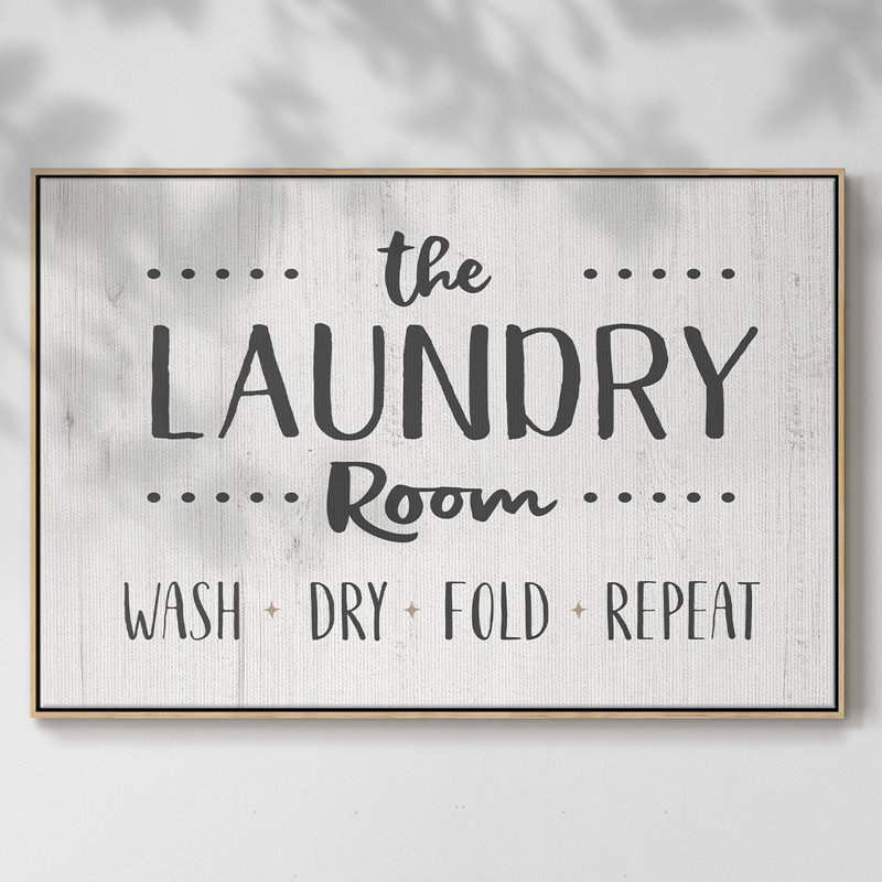 «The Laundry Room», reproduction sur toile à cadre flottant, H 27 po x l 41 po x P 2 po, Naturel
