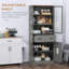 HOMCOM Kitchen Cupboard, 5-tier Storage Cabinet with Adjustable Shelves-247570470